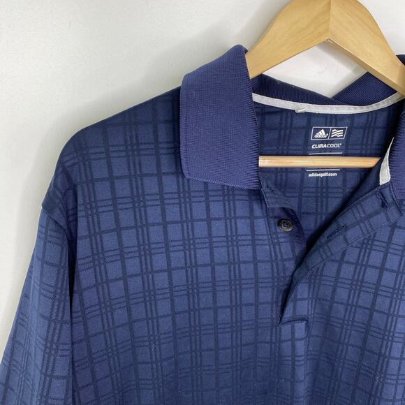 Adidas Golf ClimaCool Dark Blue Short Sleeve Polo Shirt Men's Size Large L - Picture 2 of 4